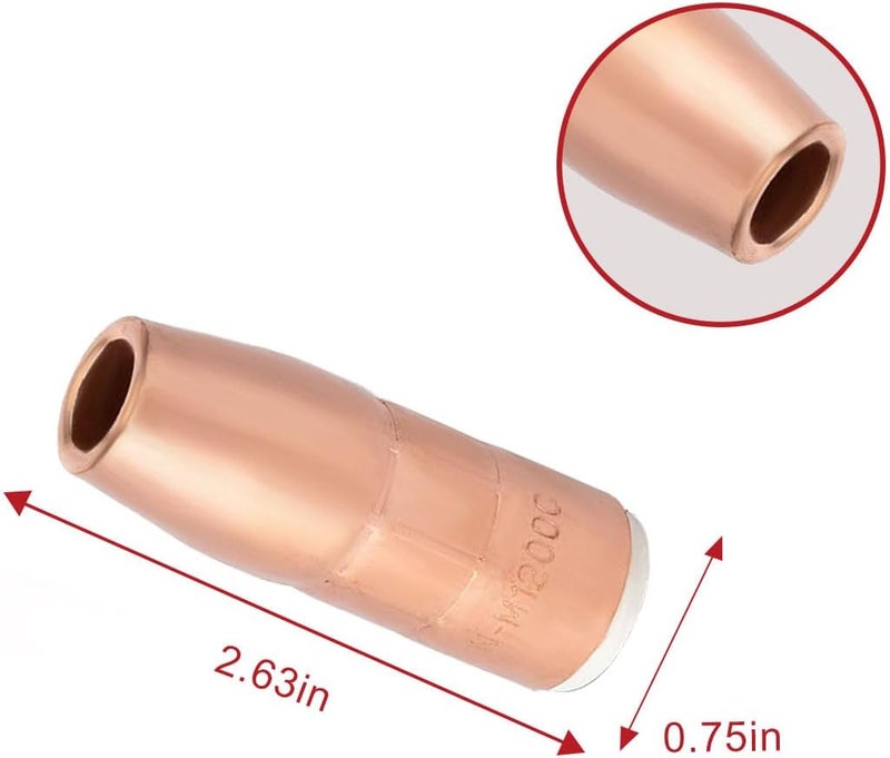 Hasweld Nozzle For N-M1200C 1/2" Flush AccuLock MDX Fits Miller MDX-250 MDX250 EZ-Select MIG Welding Guns Part 5-PK - Image 3